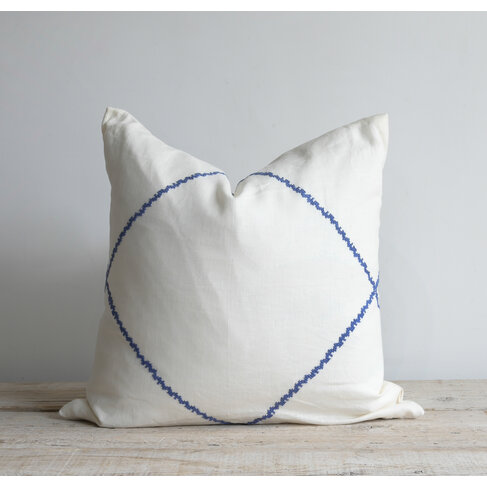 Cross Stitch cushion in Plumbago
