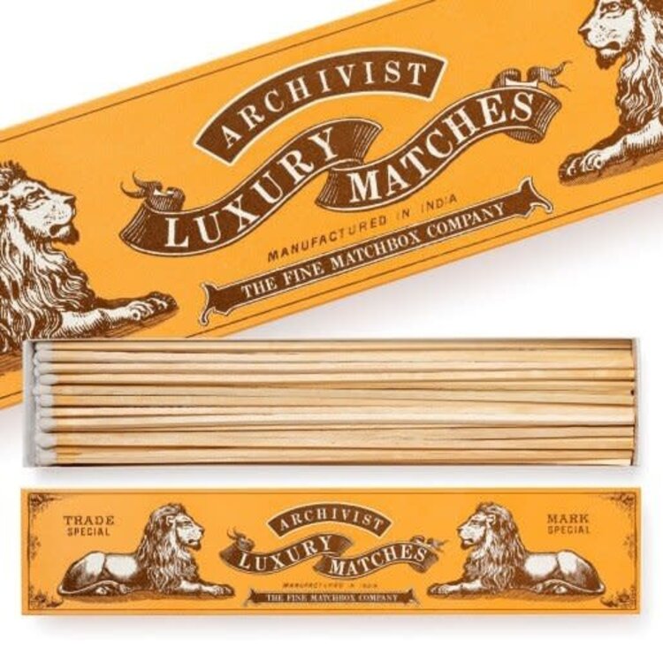 Long Lions Matchbox with 11" matches