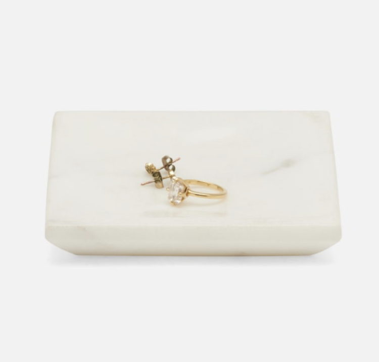 Elyria White Marble Tray