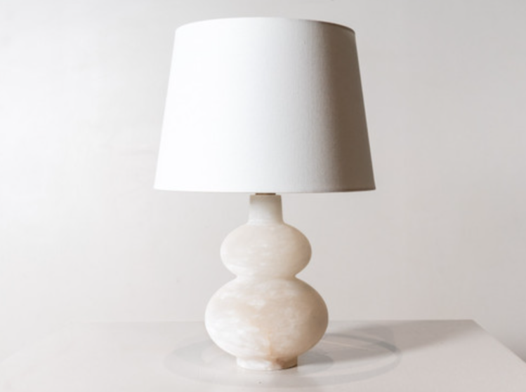 Ciccio Alabaster Table Lamp w/ Linen Shade