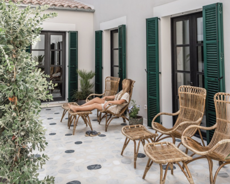 Monet Exterior Lounge Chair & Footstool With Cushion