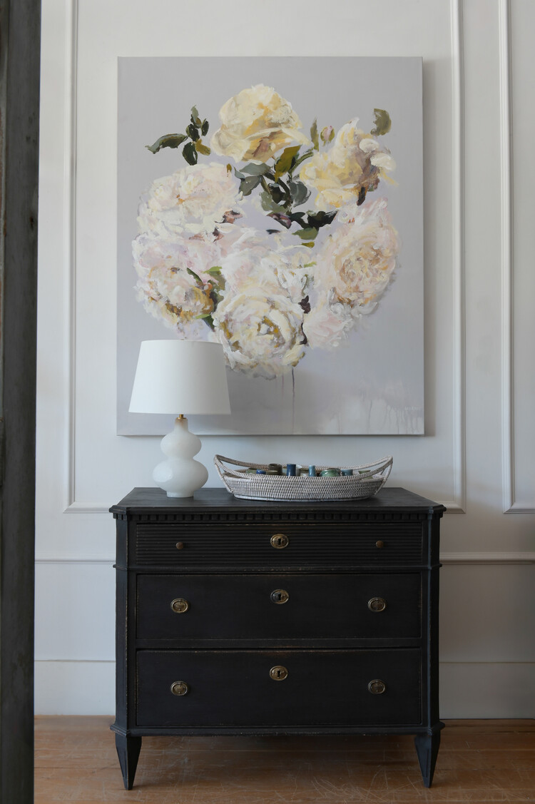 Black Antique Gustavian Chest of Drawers