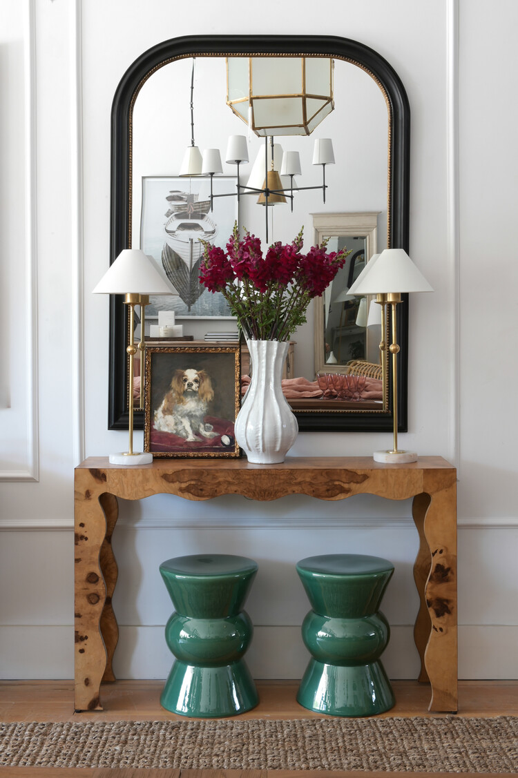 Teagan Stool or Side Table in Jade Green
