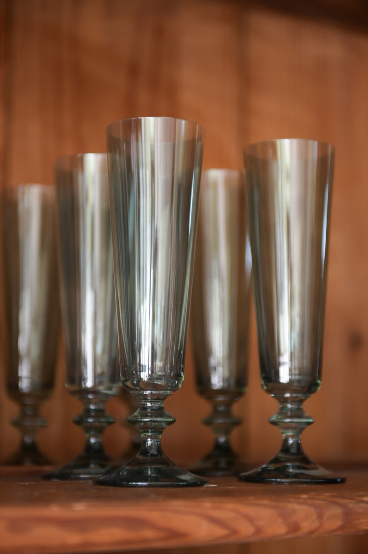 Bella Champagne Flute in Laurel Mist