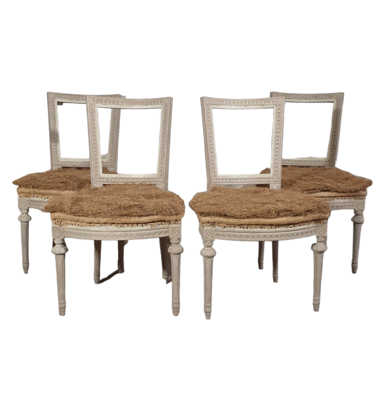 Antique Vintage Gustavian Style Chairs, set of four