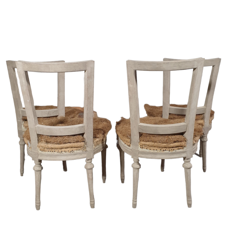 Vintage Gustavian Style Chairs, set of four