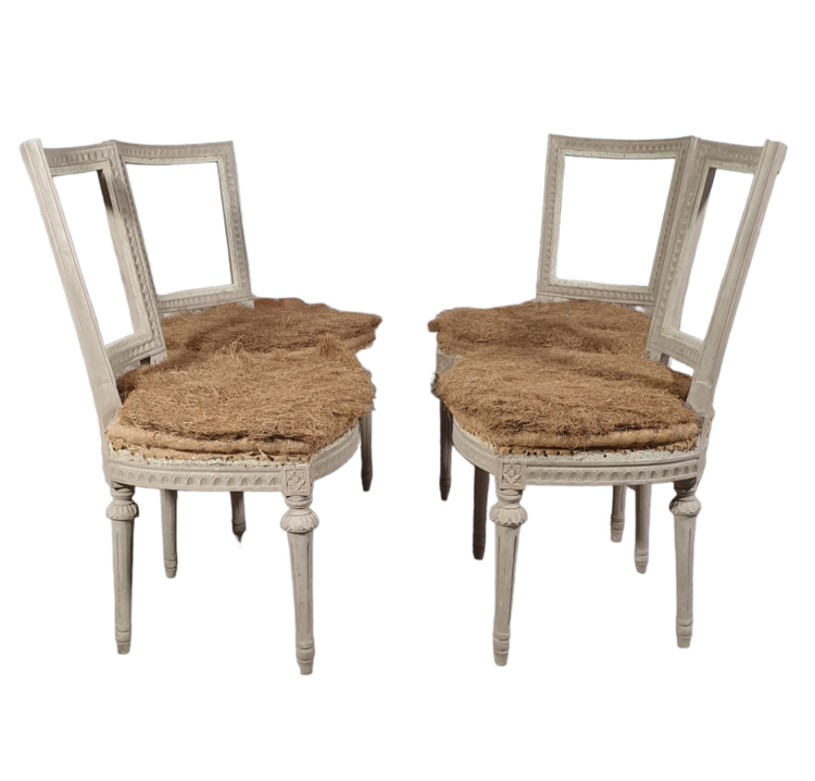 Vintage Gustavian Style Chairs, set of four