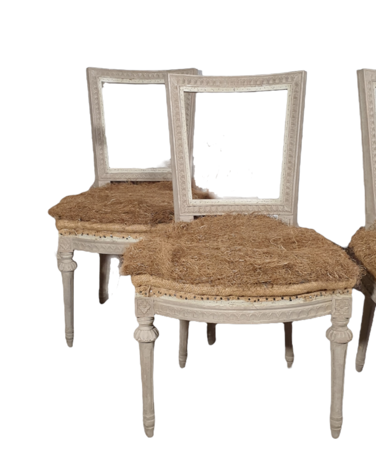 Antique Vintage Gustavian Style Chairs, set of four
