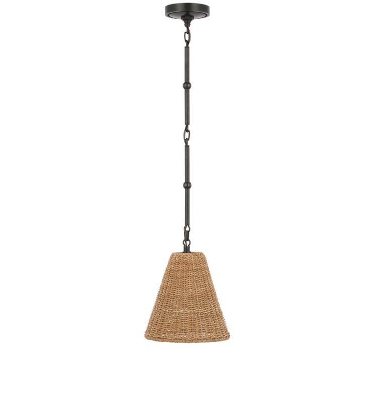 Goodman Seagrass Pendant - Petite by Visual Comfort