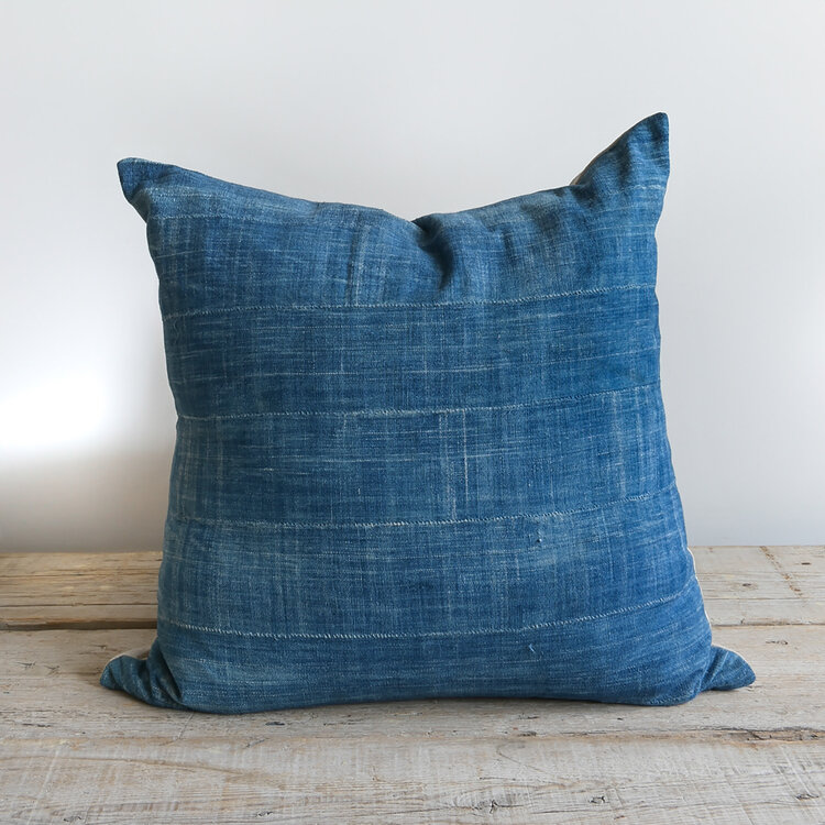 Solid Vintage Indigo Blue Cushion