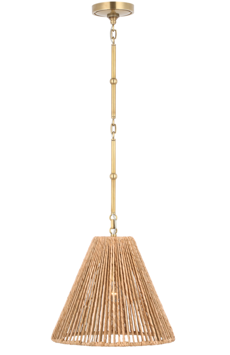 Goodman Seagrass Pendant - Small by Visual Comfort