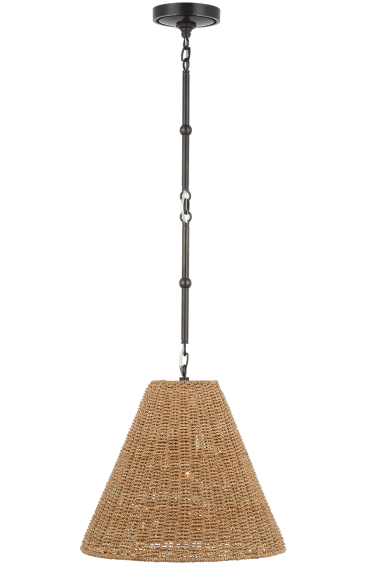 Goodman Seagrass Pendant - Small by Visual Comfort