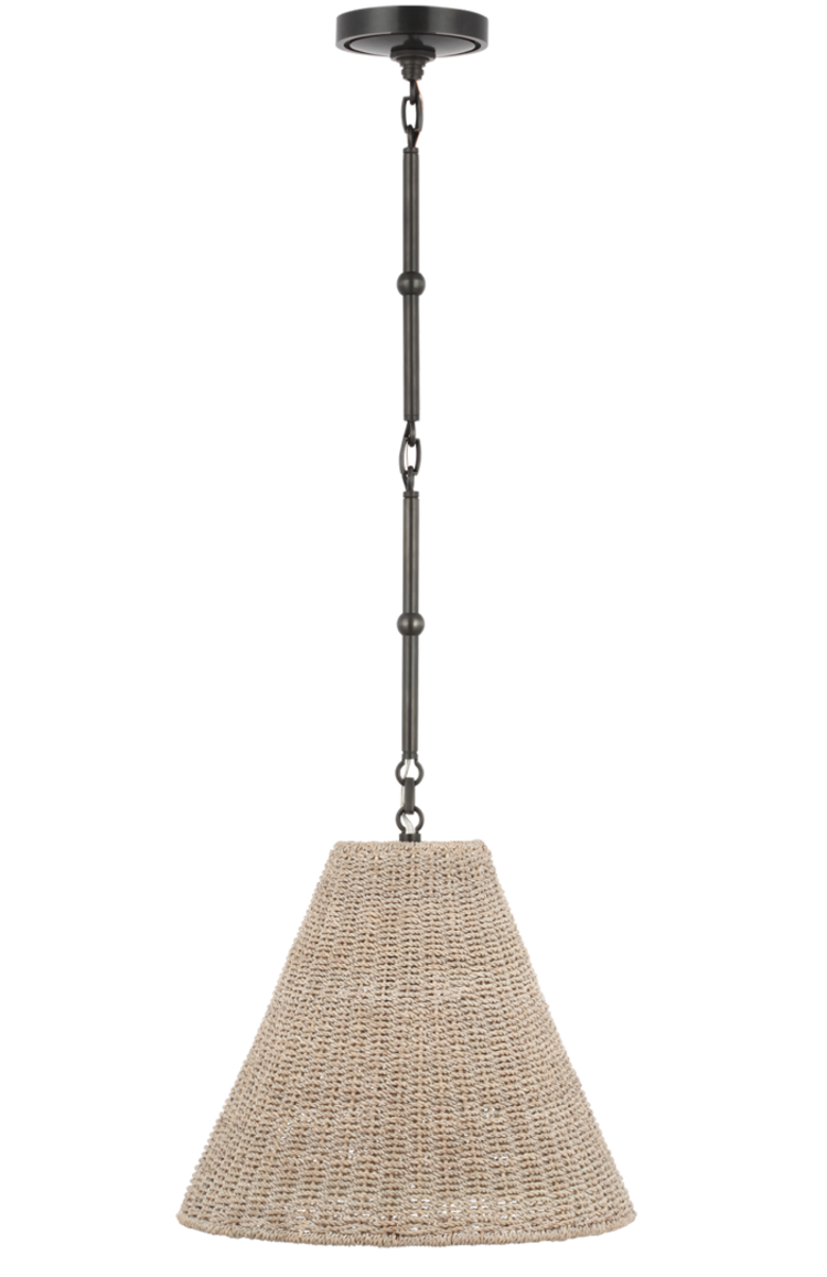 Goodman Seagrass Pendant - Small by Visual Comfort
