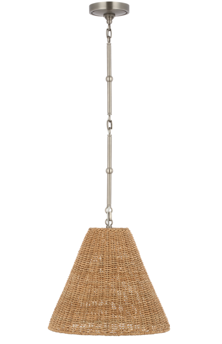 Goodman Seagrass Pendant - Small by Visual Comfort