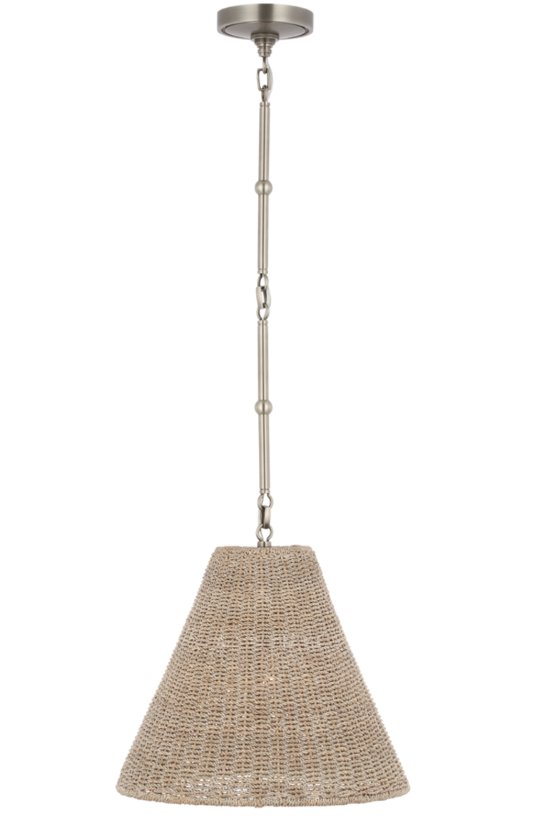 Goodman Seagrass Pendant - Small by Visual Comfort