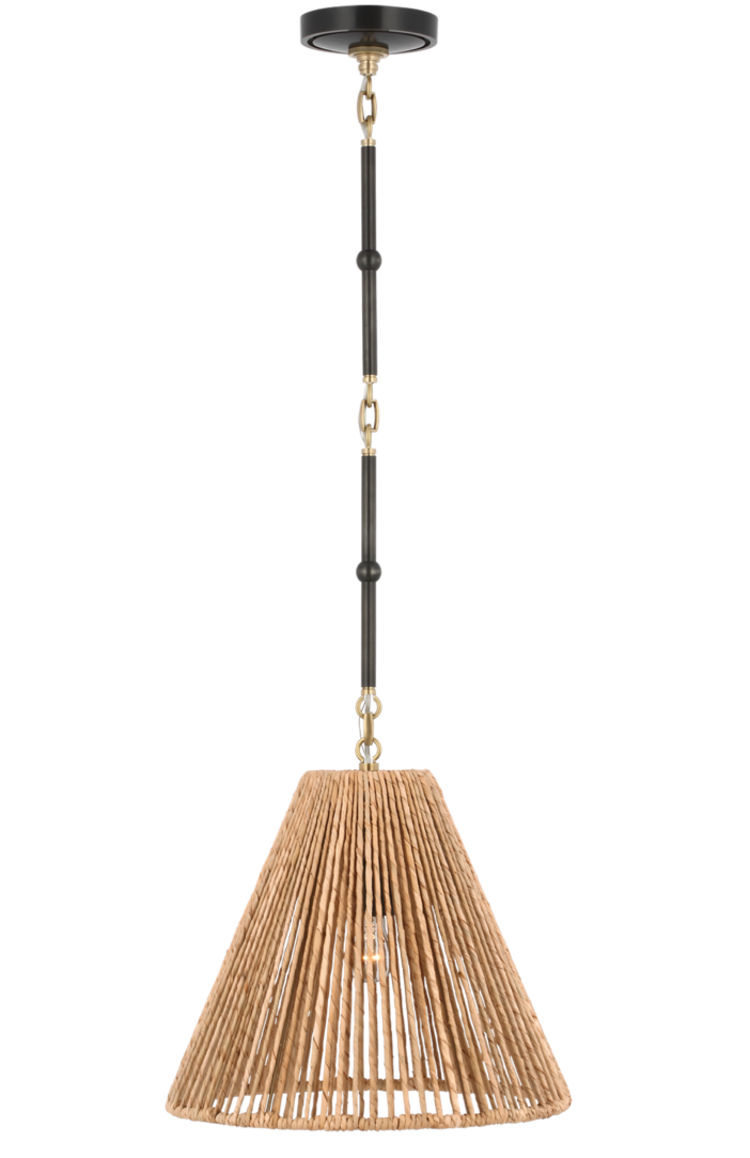 Goodman Seagrass Pendant - Small by Visual Comfort