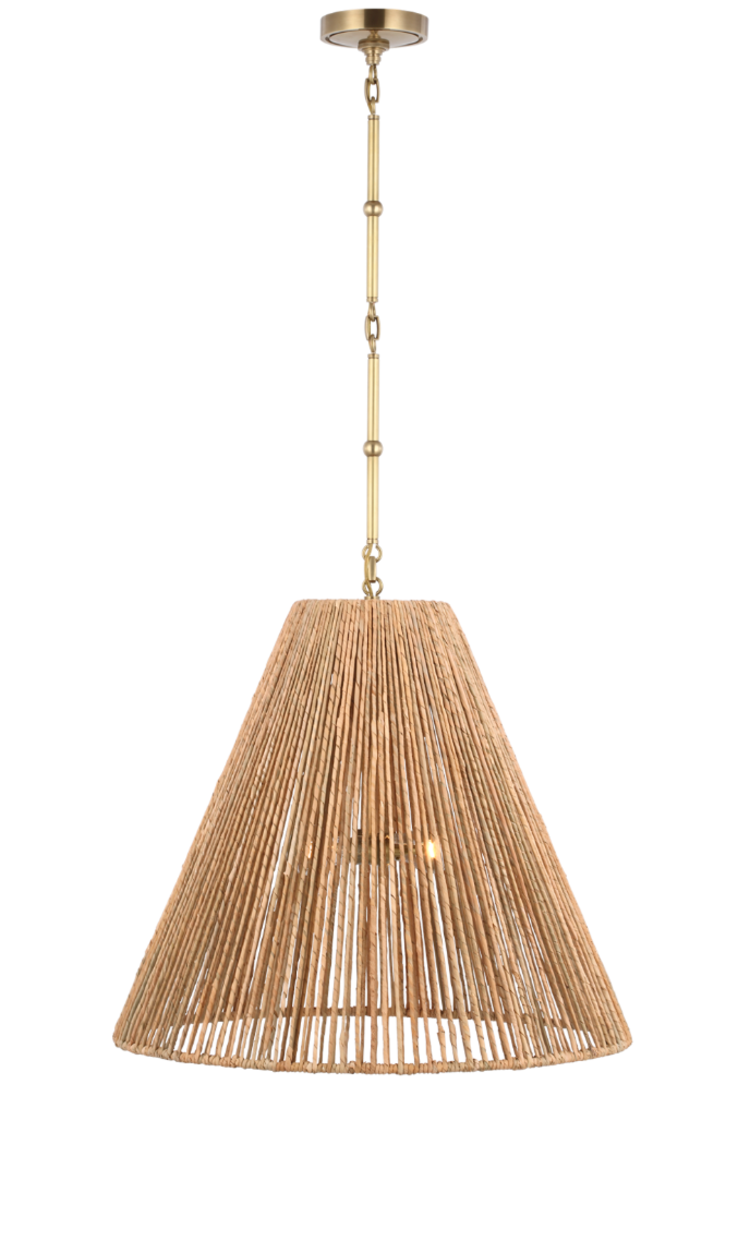 Goodman Seagrass Pendant - Large by Visual Comfort