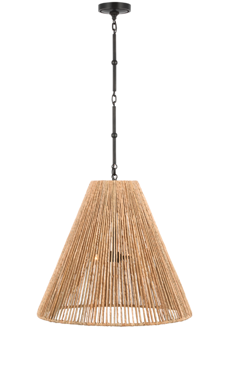 Goodman Seagrass Pendant - Large by Visual Comfort