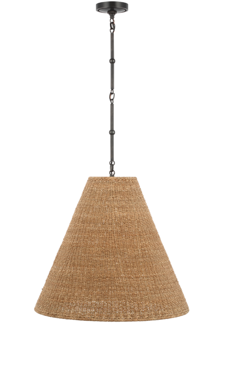 Goodman Seagrass Pendant - Large by Visual Comfort