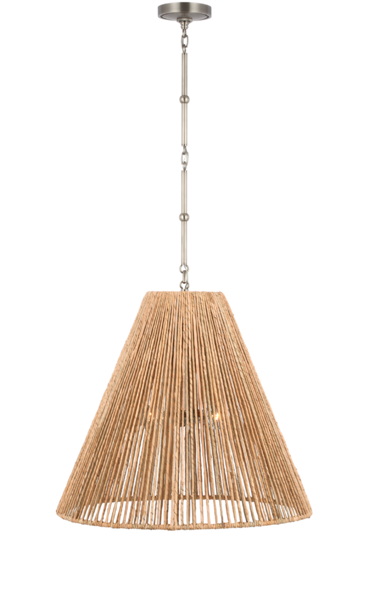 Goodman Seagrass Pendant - Large by Visual Comfort