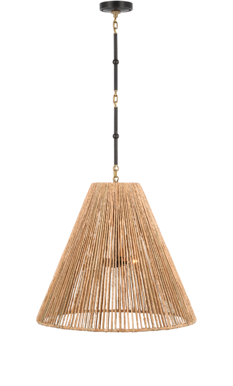 Goodman Seagrass Pendant - Large by Visual Comfort
