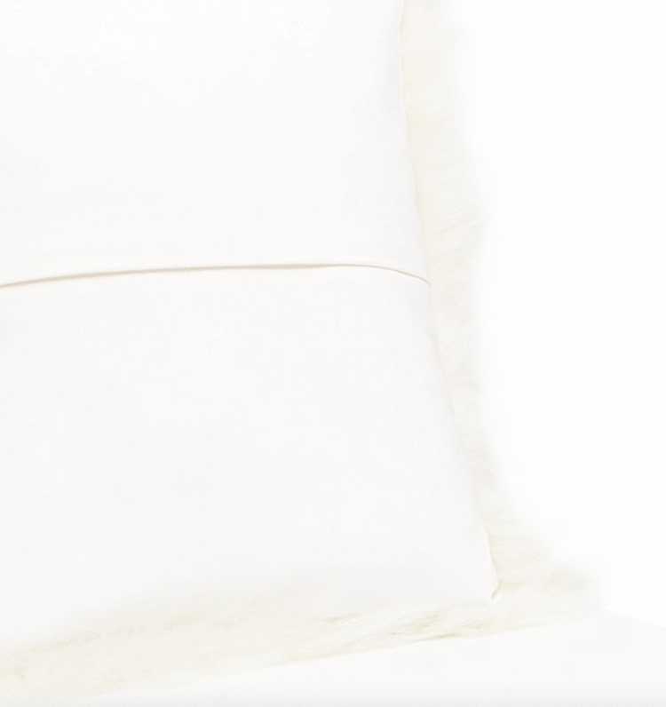 Rectangular Icelandic Sheepskin Pillow Cover Shorn White