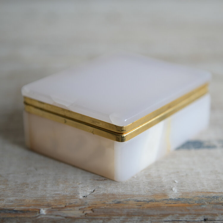 Vintage Vintage Pink Onyx Casket Box