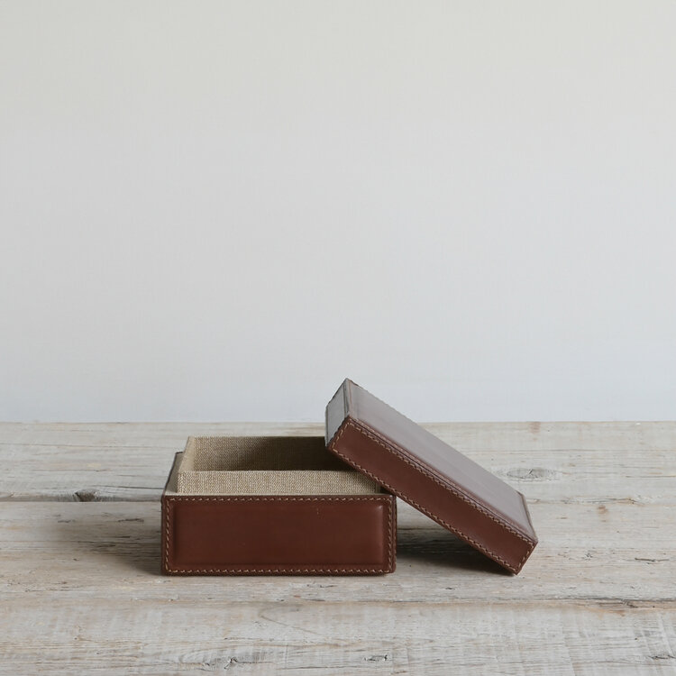 Pigeon & Poodle Stirling box, large, tobacco leather