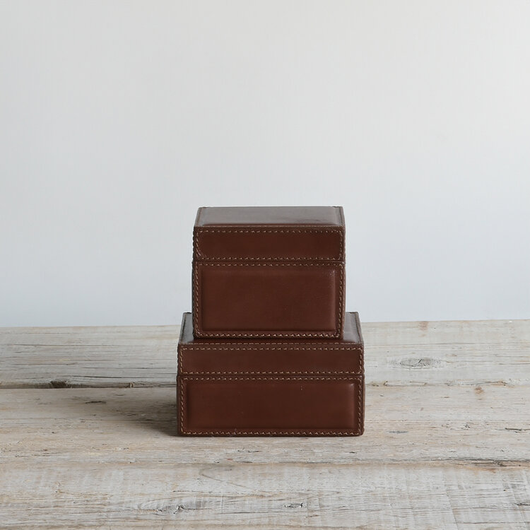 Pigeon & Poodle Stirling box, large, tobacco leather