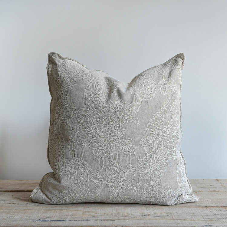 Savery Cushion in Chalk 23x23"