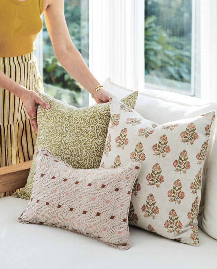 Bengal Winter Bloom Linen Cushion