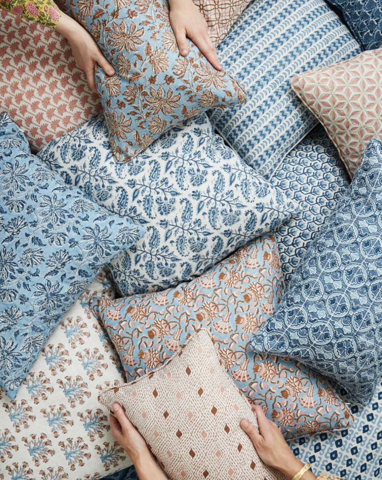 Bengal Winter Bloom Linen Cushion