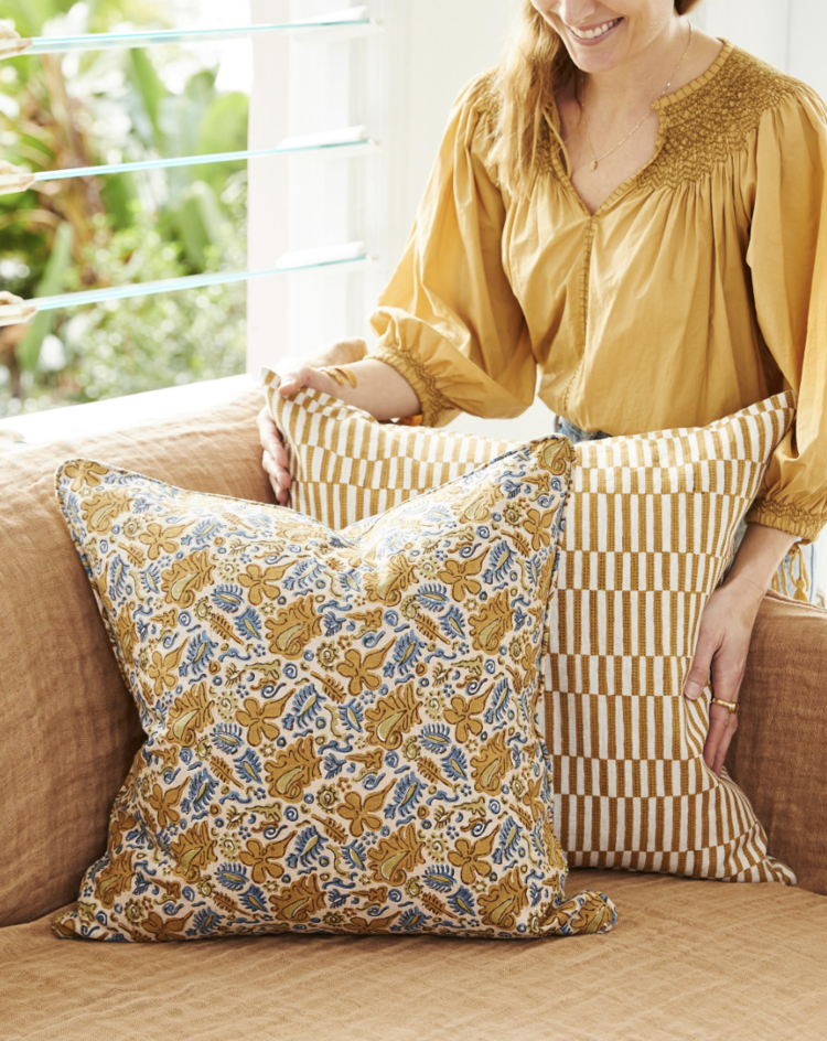 Maluku Saffron Linen Cushion