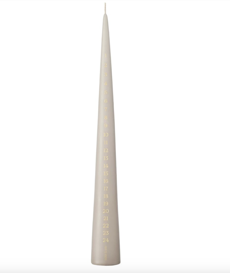 E&E Calendar Cone Candle in Linen