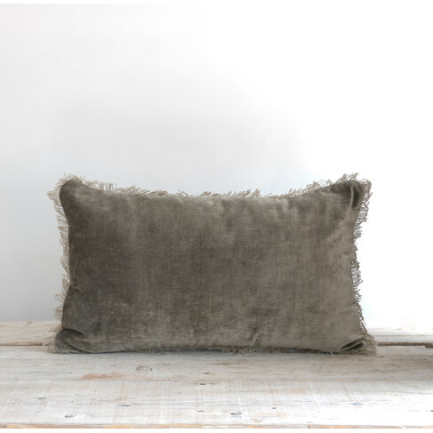 Bérengère Leroy Tsar Velvet Cushion in Écorce (Bark)