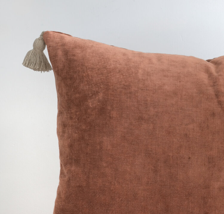 Bérengère Leroy Tsar Velvet Cushion - Terracotta