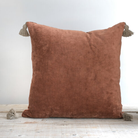 Tsar Velvet Cushion in Terracotta
