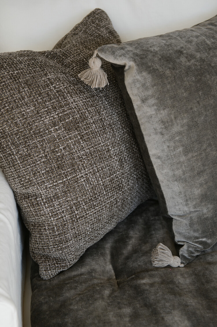 Bérengère Leroy Tsar Velvet Cushion in Écorce/Bark