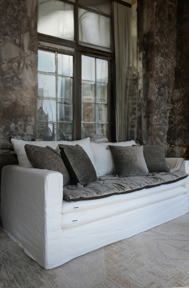 Zahara lumbar cushion in Ecorce/Bark by Bérengère Leroy