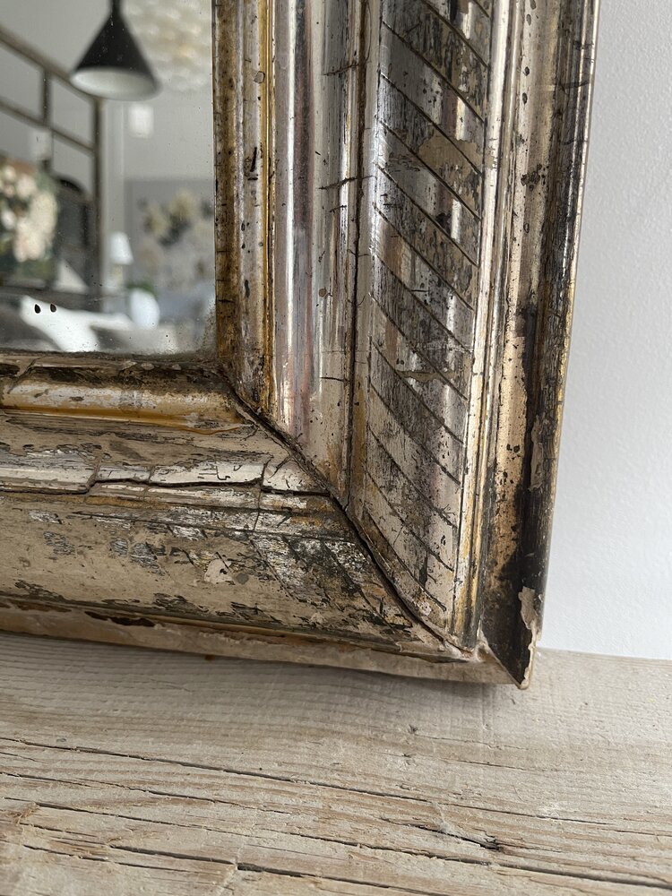 Antique Louise Philippe Silver-Framed Mirror