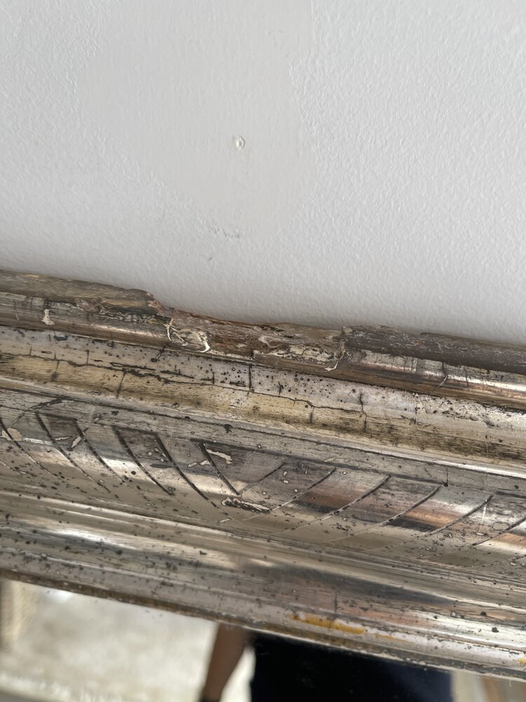 Antique Louise Philippe Silver-Framed Mirror