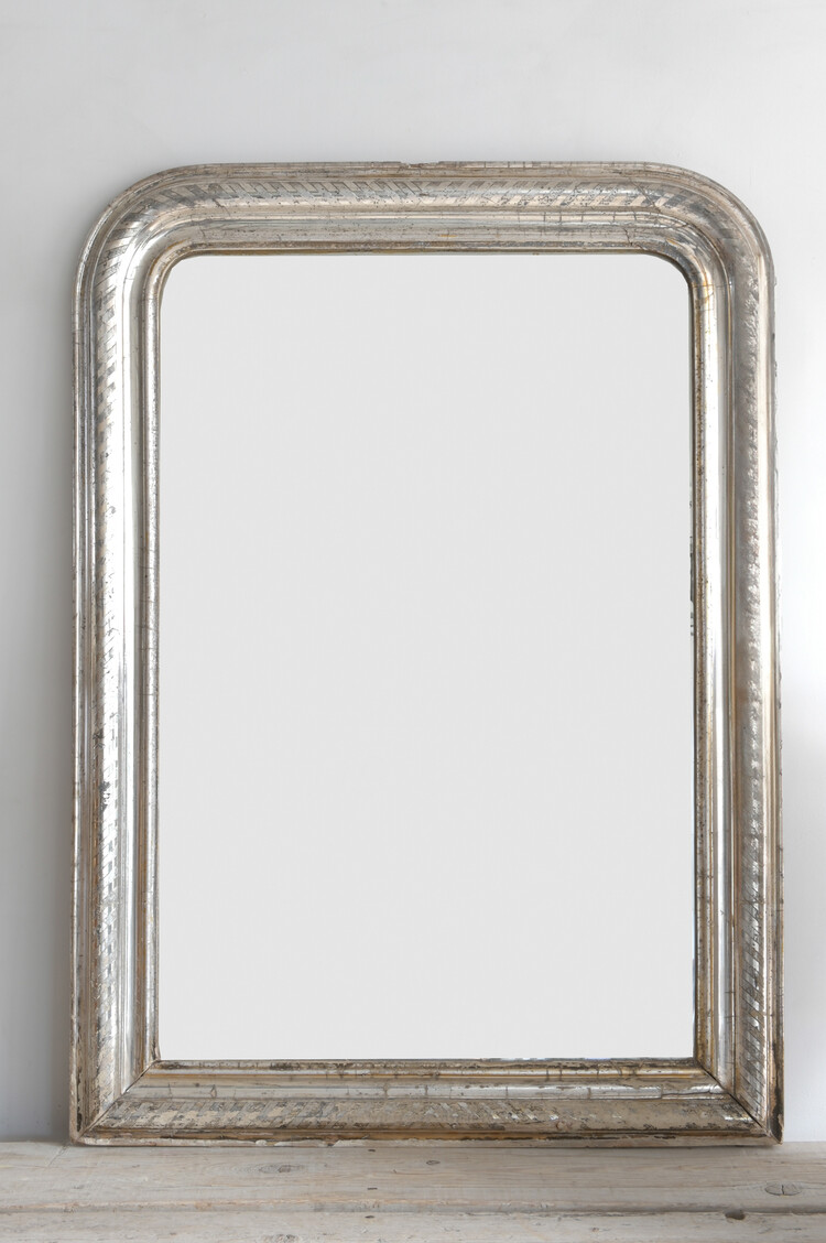 Antique Louise Philippe Silver-Framed Mirror