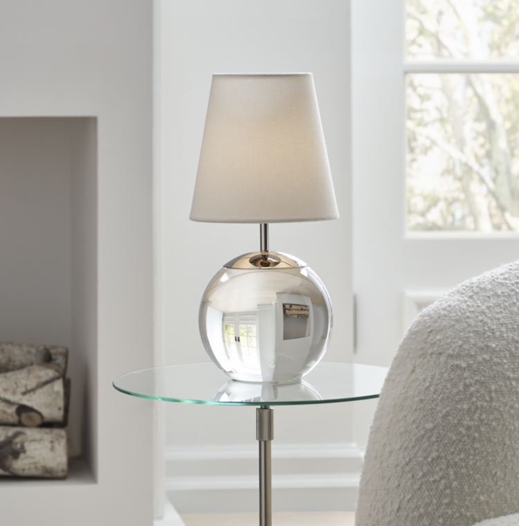 Terri 12" Cordless Accent Lamp in Alabaster or Crystal