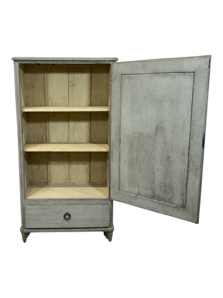 Antique Gustavian Cabinet Grey Blue