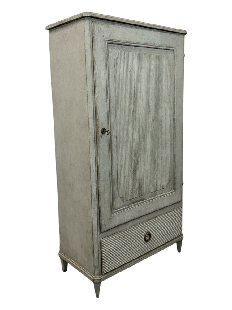 Antique Gustavian Cabinet Grey Blue