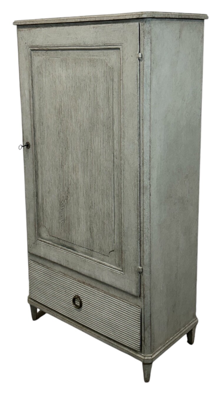 Antique Gustavian Cabinet Grey Blue