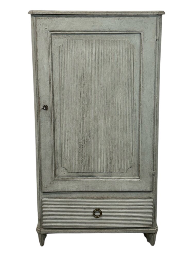Antique Gustavian Cabinet Grey Blue