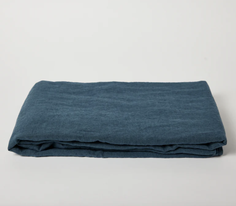 Linge Particulier Duck Blue French Linen Tablecloth