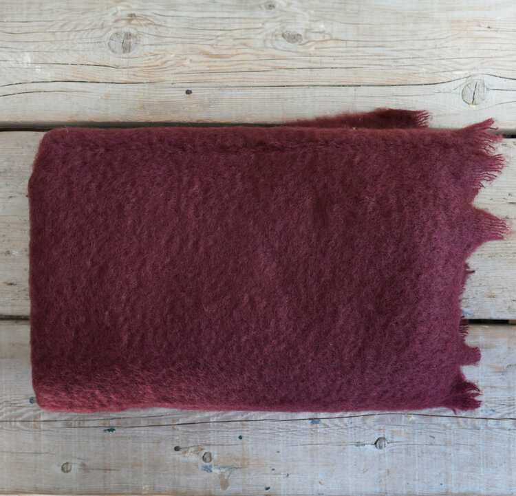 Mantas Ezcaray Mohair Throw Blanket in Wine