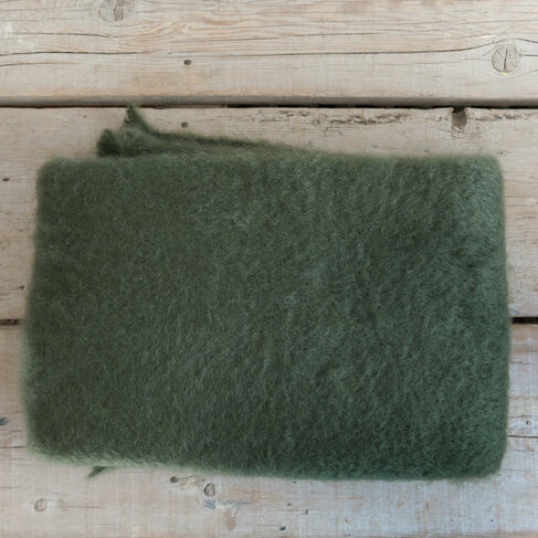 Mantas Ezcaray Mohair Throw in Dark Green